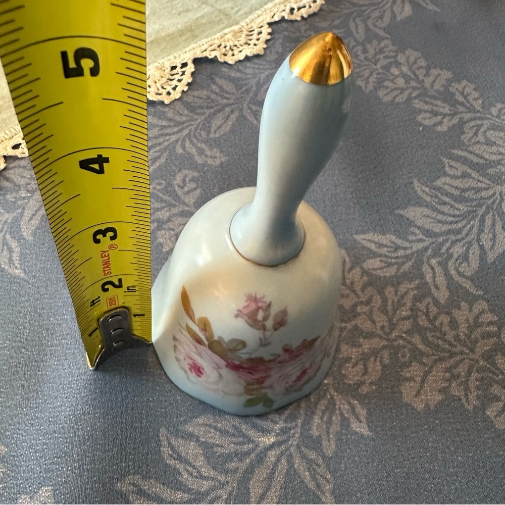 Nipoon Floral Blue and Gold Decorative Ceramic Bell - Picture 6 of 10